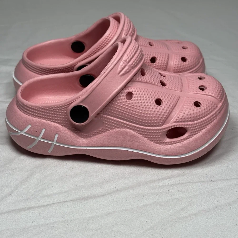 Kids Pink Clogs Size 8 Toddler Slip‎ On Sandals Charms Lightweight Shoes